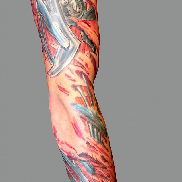 Biomech tattoo full sleeve