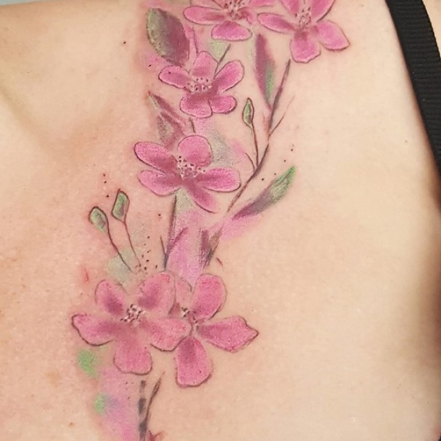 Cherry flower tattoo