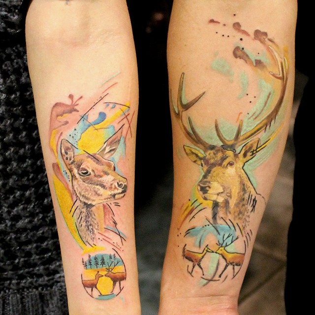 Friends tattoo Deer tattoo